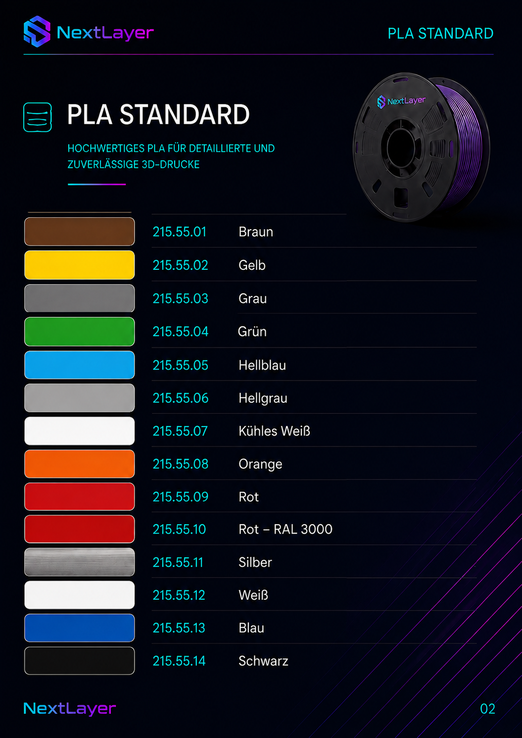 NextLayer Farbkatalog Seite 2